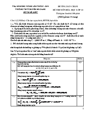 Đáp án đề thi đề xuất môn Hóa học Lớp 10 lần thứ XV năm 2019 - Trường THPT chuyên Hà Giang